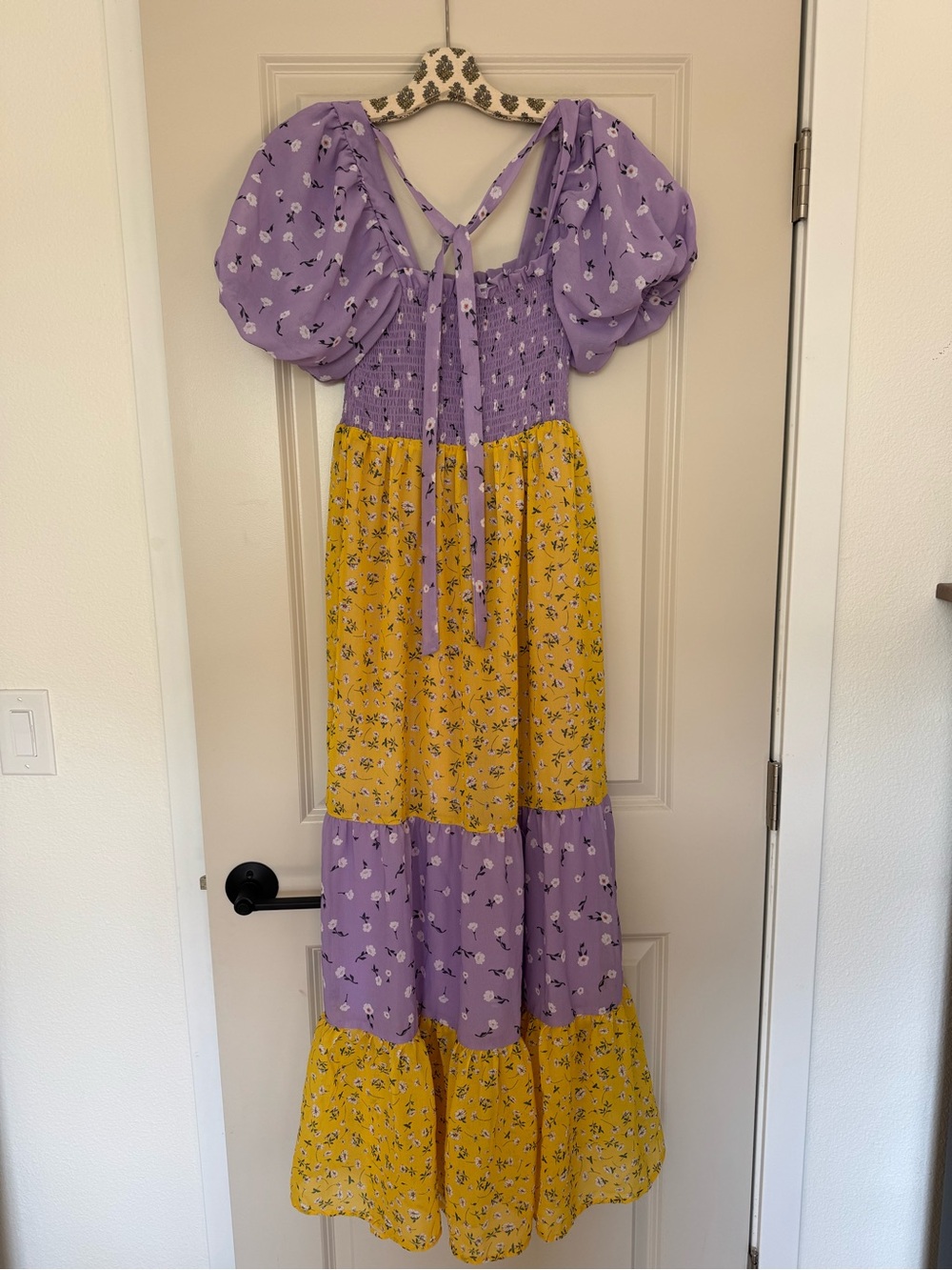 ASOS Lavender & Yellow Floral Tiered Maxi Dress